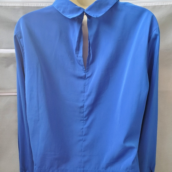 Vero Moda Blue Cropped Long Sleeve Blouse - Picture 6 of 10